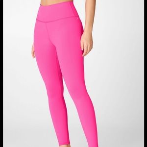 Fabletics High-Waisted PowerHold Leggings in Hot Pink